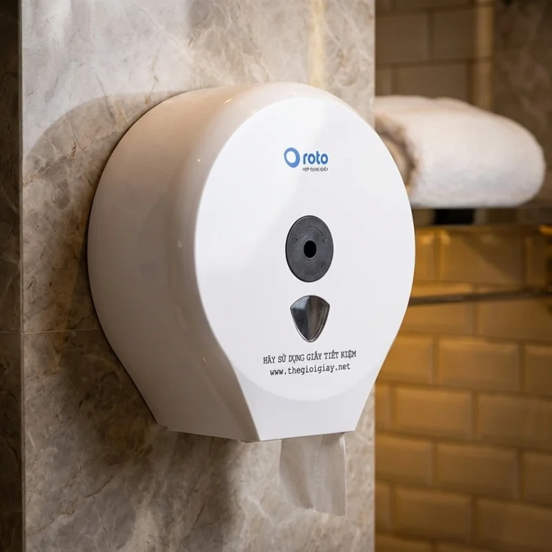 Hộp đựng giấy cuộn lớn nhựa ABS treo tường